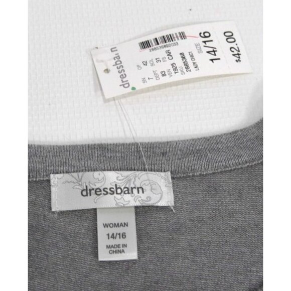 DRESSBARN black & gray lightweight asymmetrical sweater Women's size 14/16 NEW - Picture 4 of 4